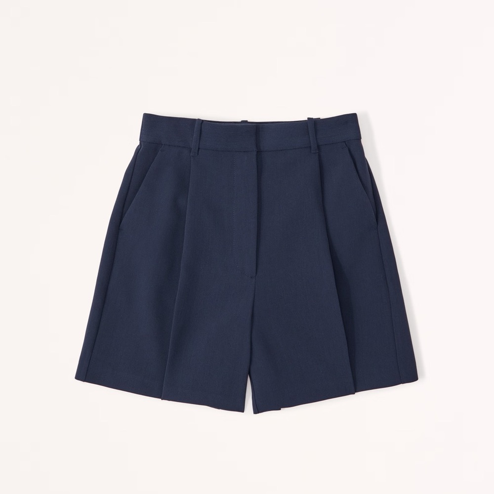 Abercrombie & Fitch Ultra High Rise Tailored Shorts - Dark Indigo